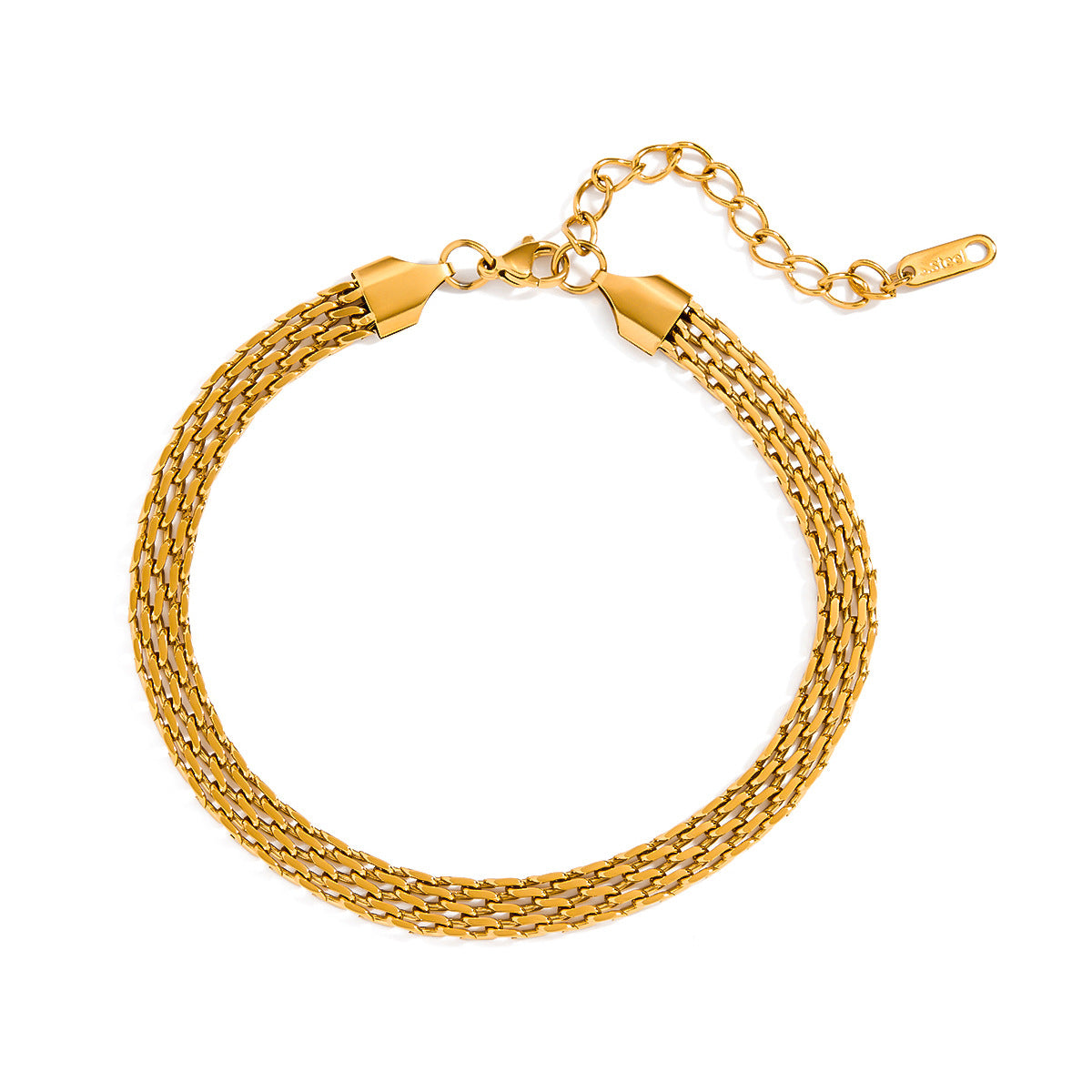 Cavigliera da donna geometrica minimalista in acciaio inossidabile, gioielli per piedi in acciaio al titanio, cavigliera elegante resistente allo sbiadimento
