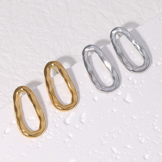 Orecchini a perno da donna in acciaio inossidabile con placcatura, geometrici e minimalisti
