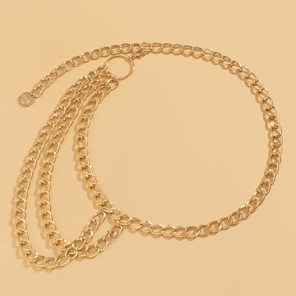 Punk Hip-hop Vintage Geometric Aluminum Alloy Plated Body Chain for Women