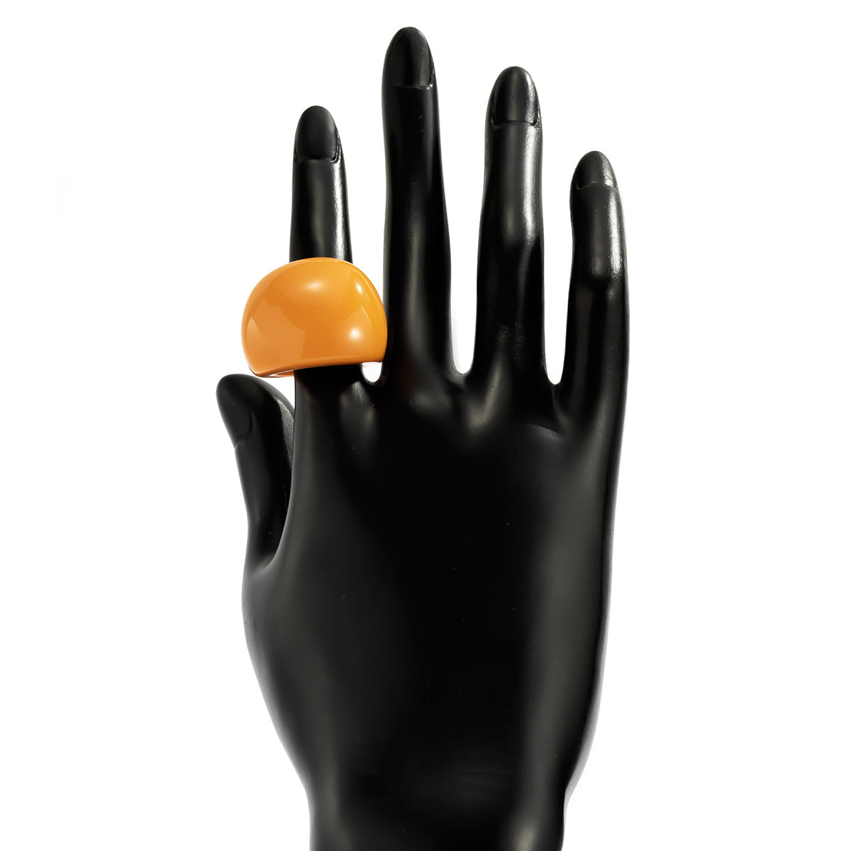 Minimalist Geometric Oval Polished Resin Ring for Women