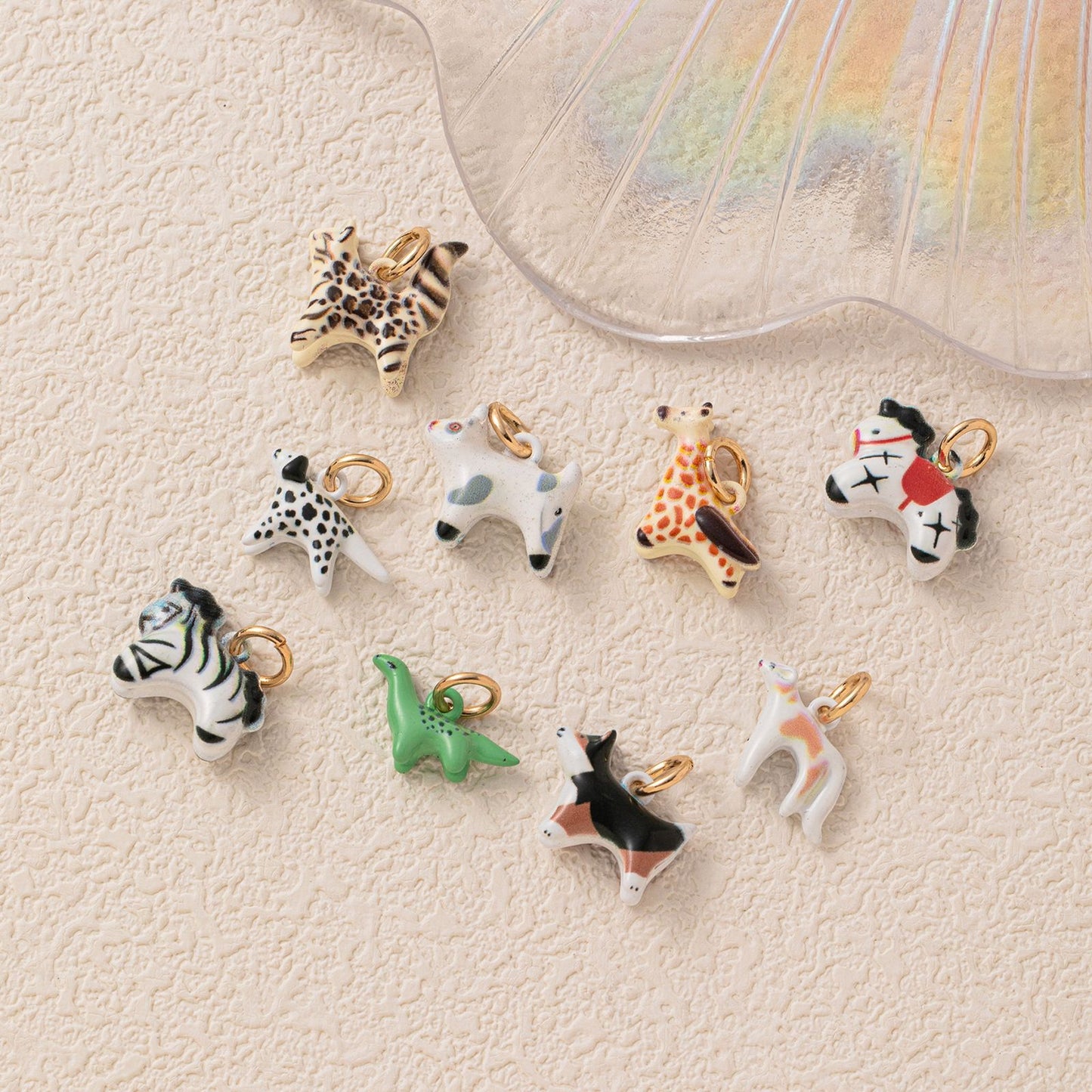 Minimalist Colorful Animal Drip Oil Plated Stainless Steel Pendant