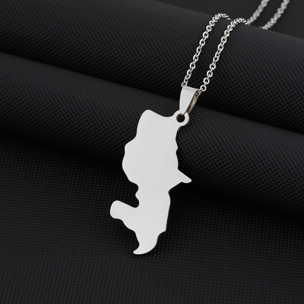 Collar con Colgante Geométrico Minimalista de Acero Inoxidable con Acabado Chapado para Mujer, Cadena de Capas a la Moda
