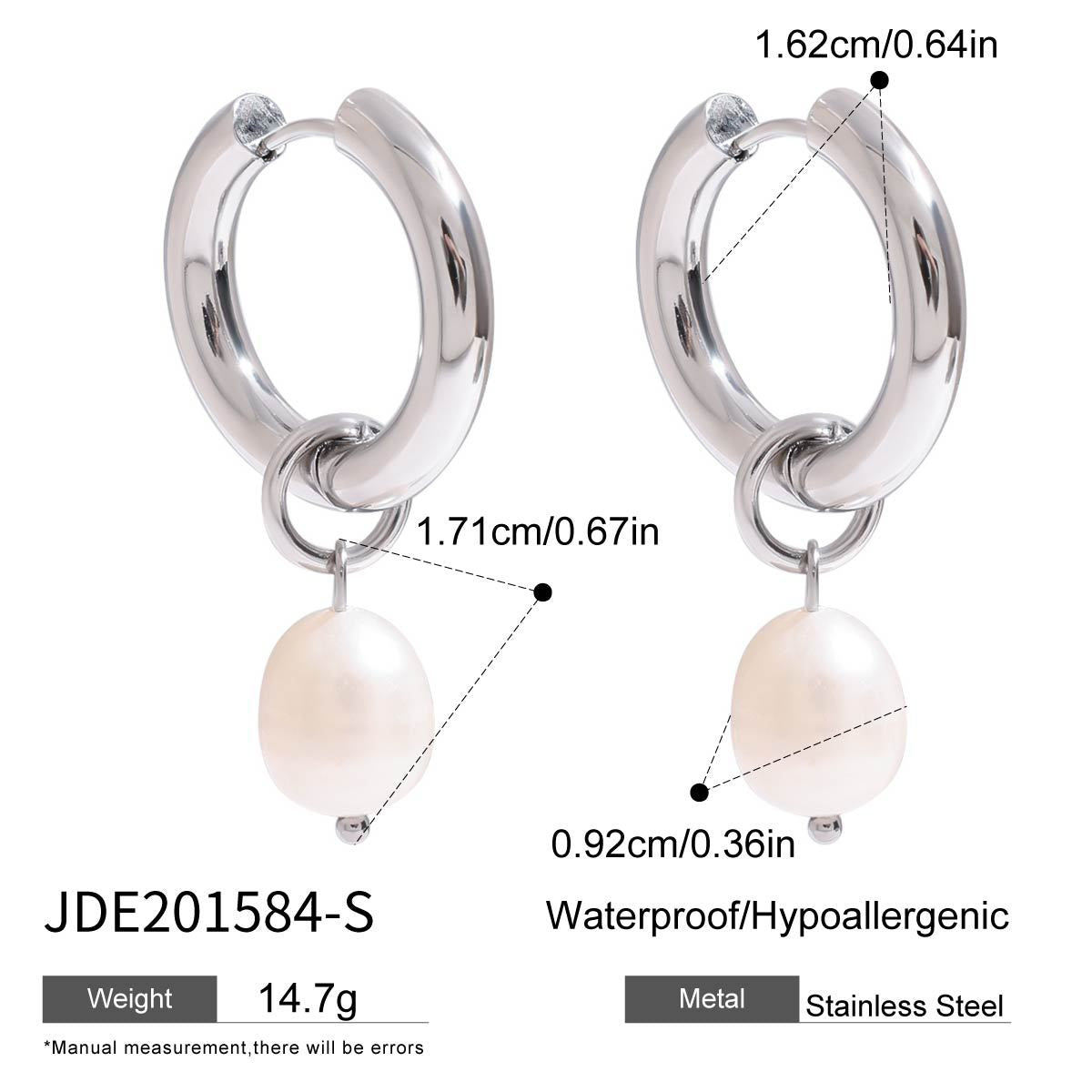Elegant Geometric Stainless Steel Plated Pearl Earrings for Women
