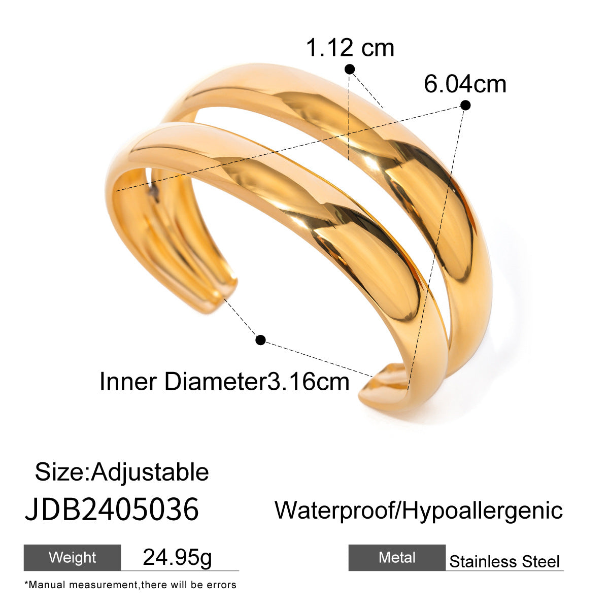 Elegant Geometric Stainless Steel and Titanium Steel Plated Bracelet Ring Set for Women