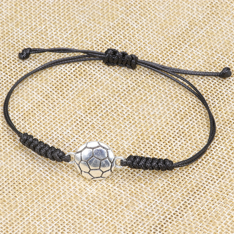 Unisex Geometric Alloy Sports Ball Woven Bracelet