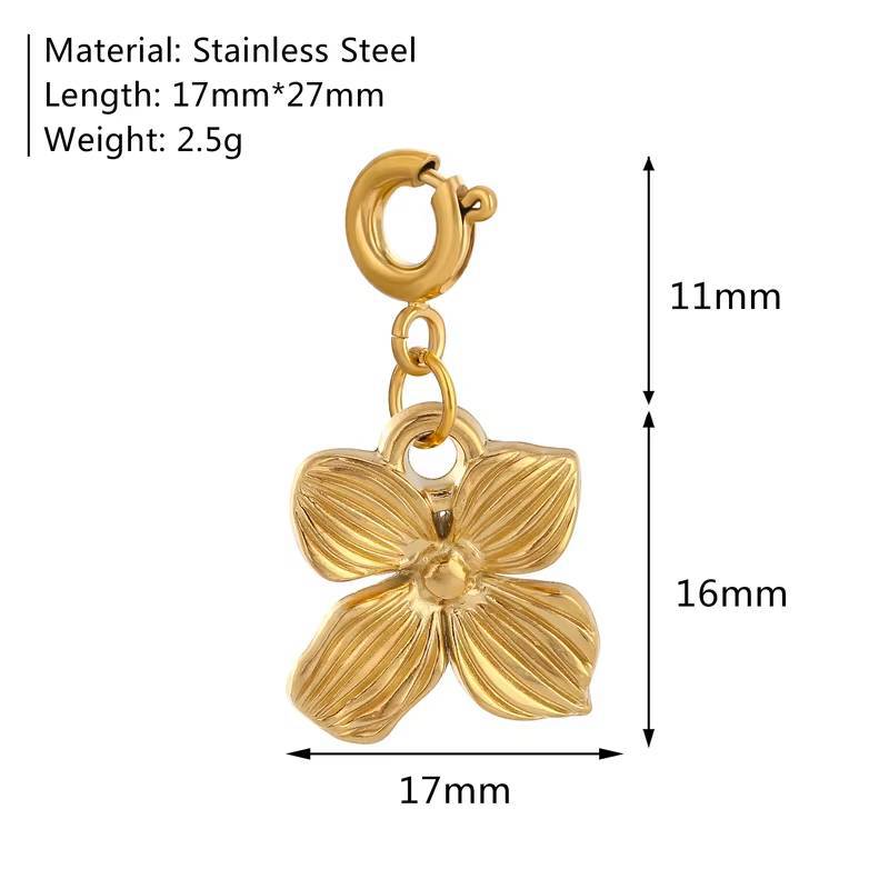 Elegant 18K Gold Plated Stainless Steel PVD DIY Charm Bar Pendant for Women