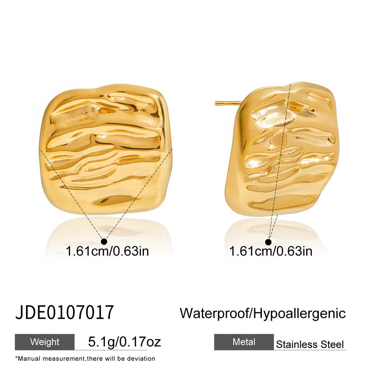 Elegant Fish Shaped Plated Stainless Steel Earrings for Women