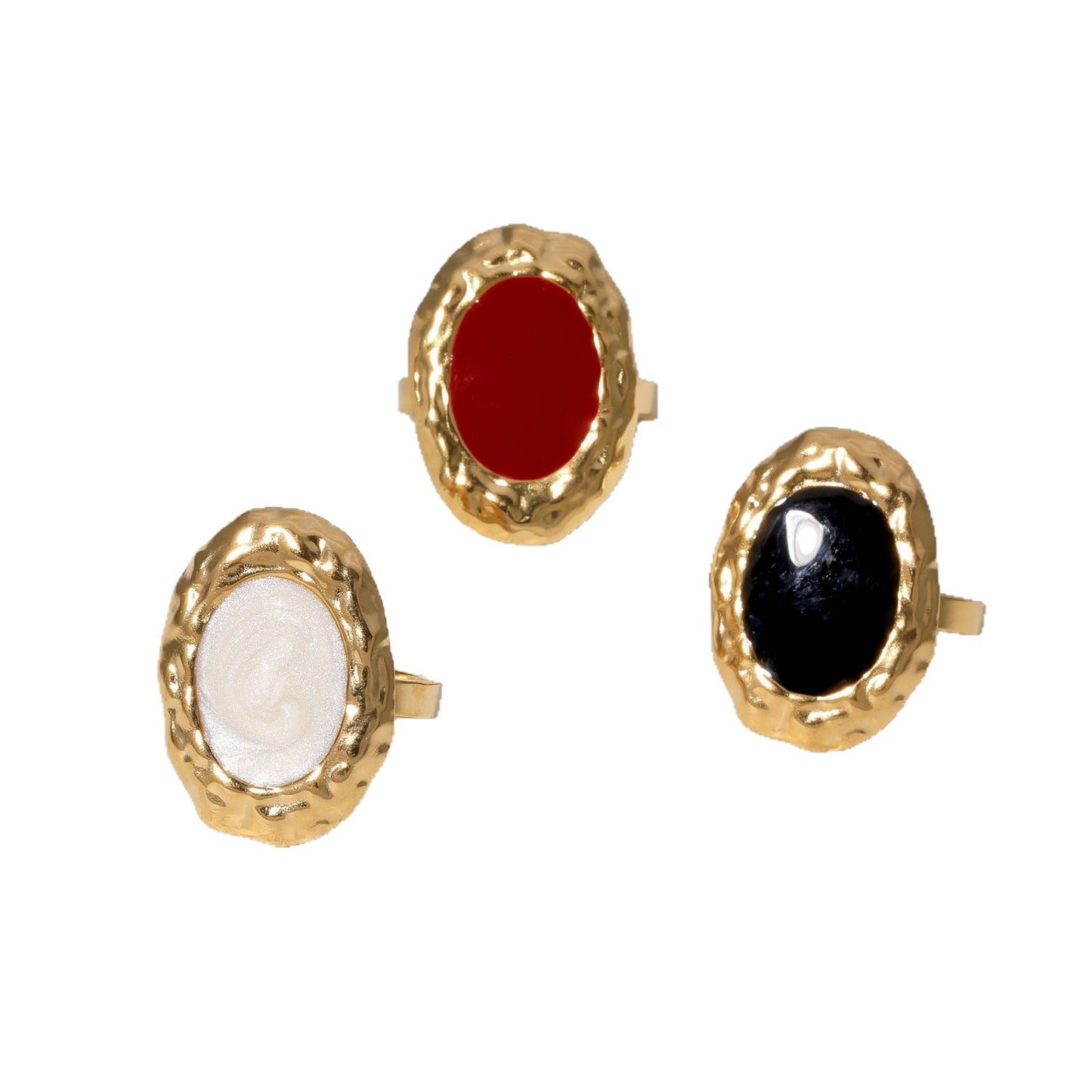 Anello rotondo minimalista in acciaio inossidabile con finitura placcata per donna Accessorio di moda a fascia aperta geometrica