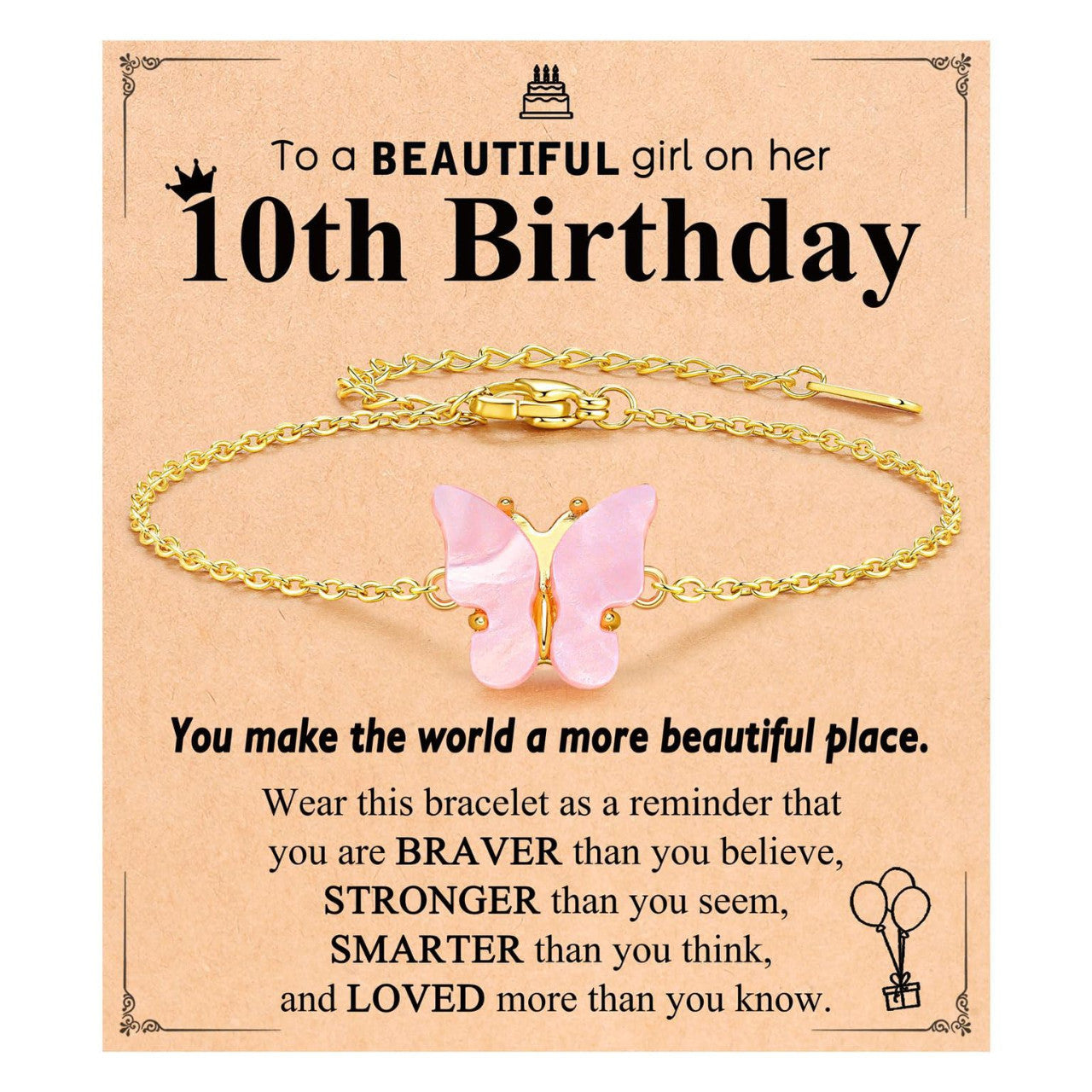 Minimalist Pink Butterfly Alloy Bracelet for Women Adjustable Gold Chain Animal Charm