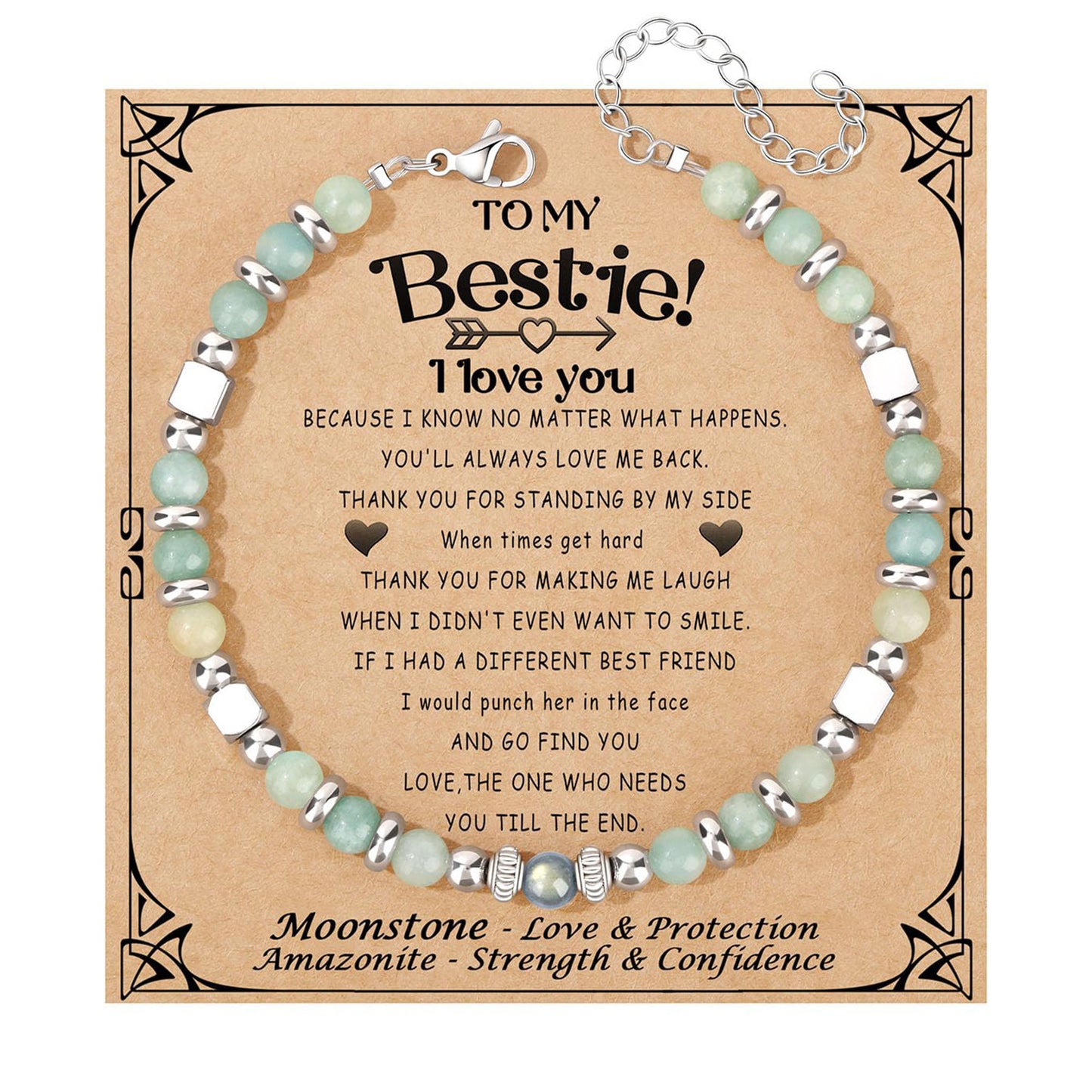 Fashion Stainless Steel Bracelet with 4mm Square Beads, Purple Imperial Stone and Lime Moonstone for Women