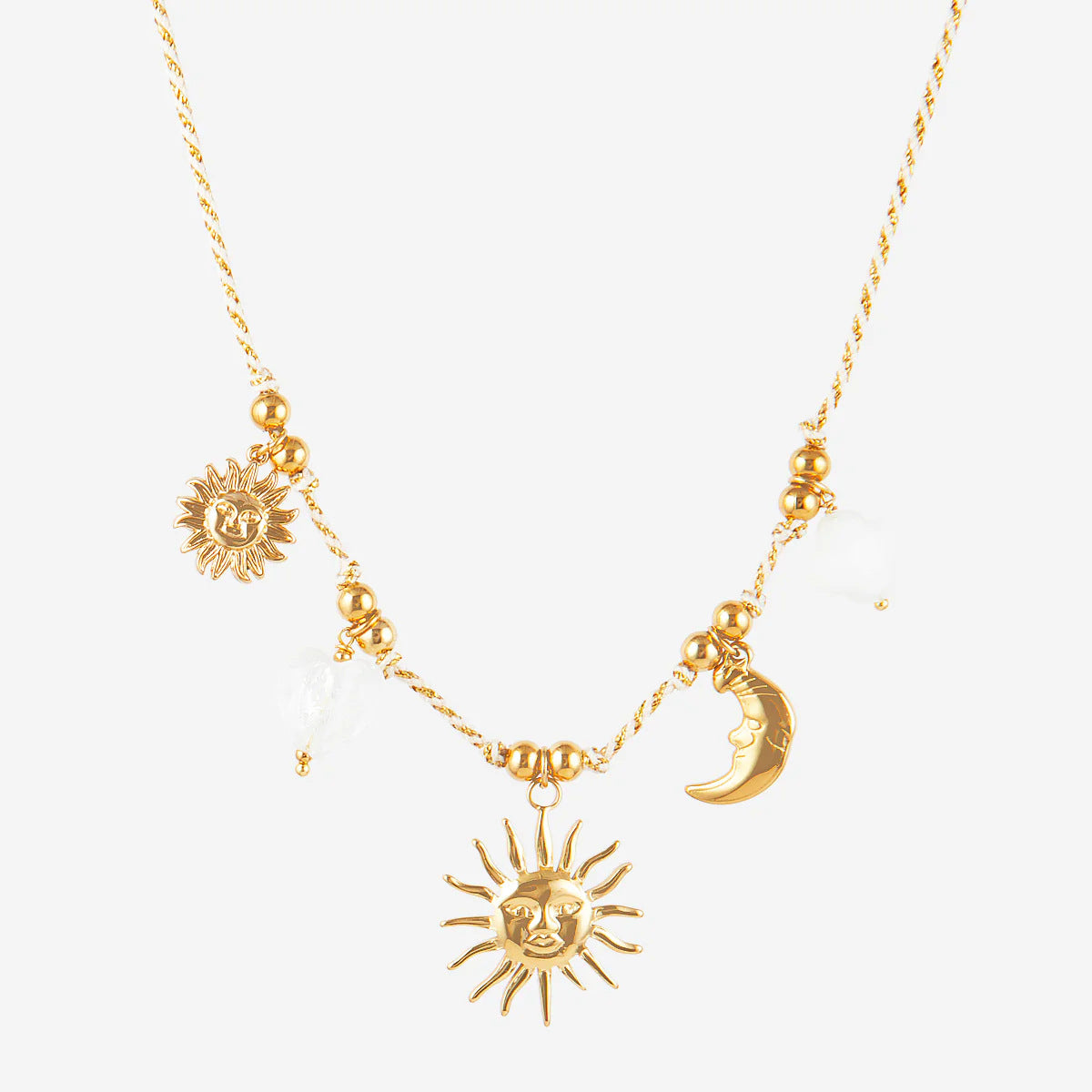 Fashion Unisex 18K Gold Plated Titanium Steel Necklace with Shell Starfish Whale Heart Pendants