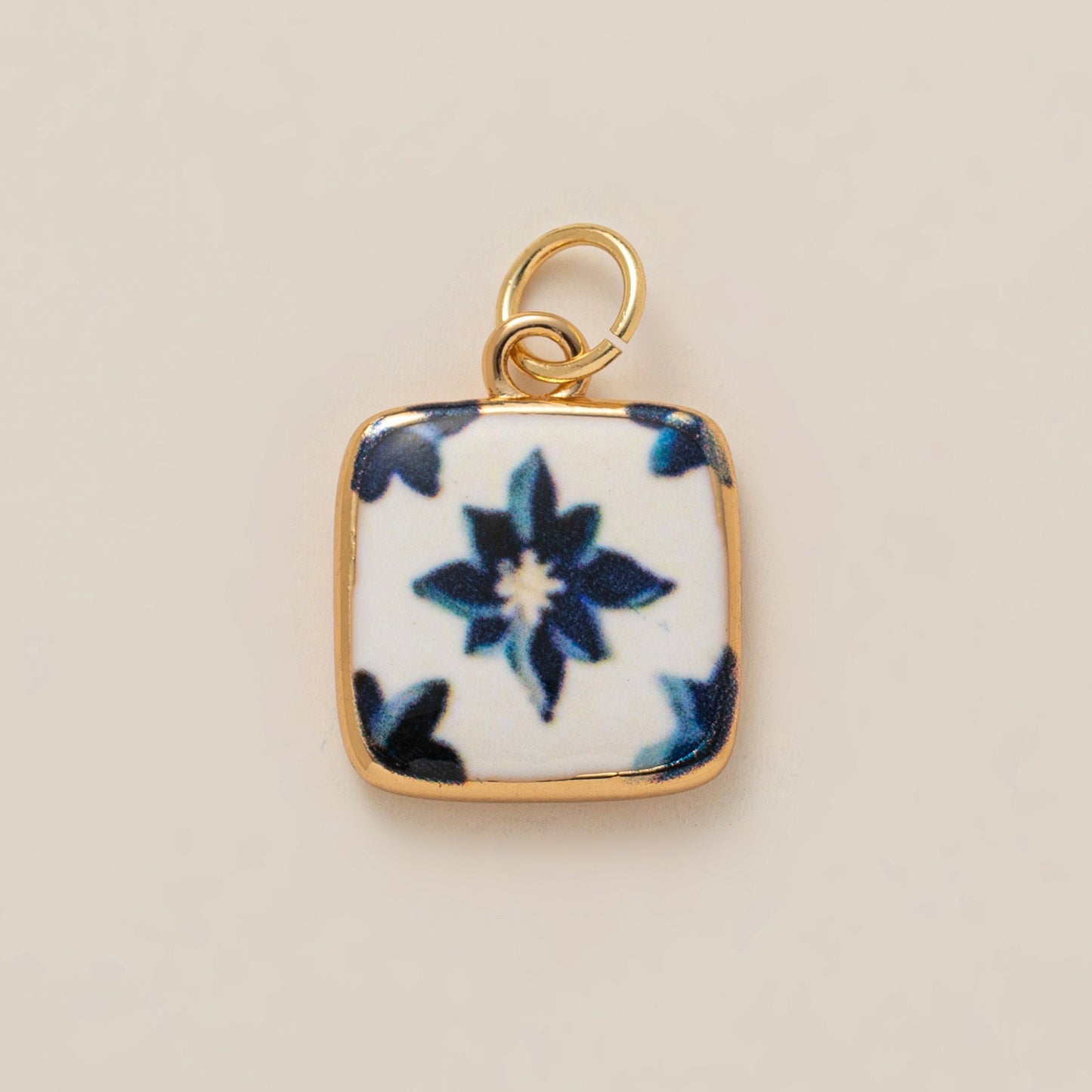 Heart Floral Plated Brass Charm Bar
