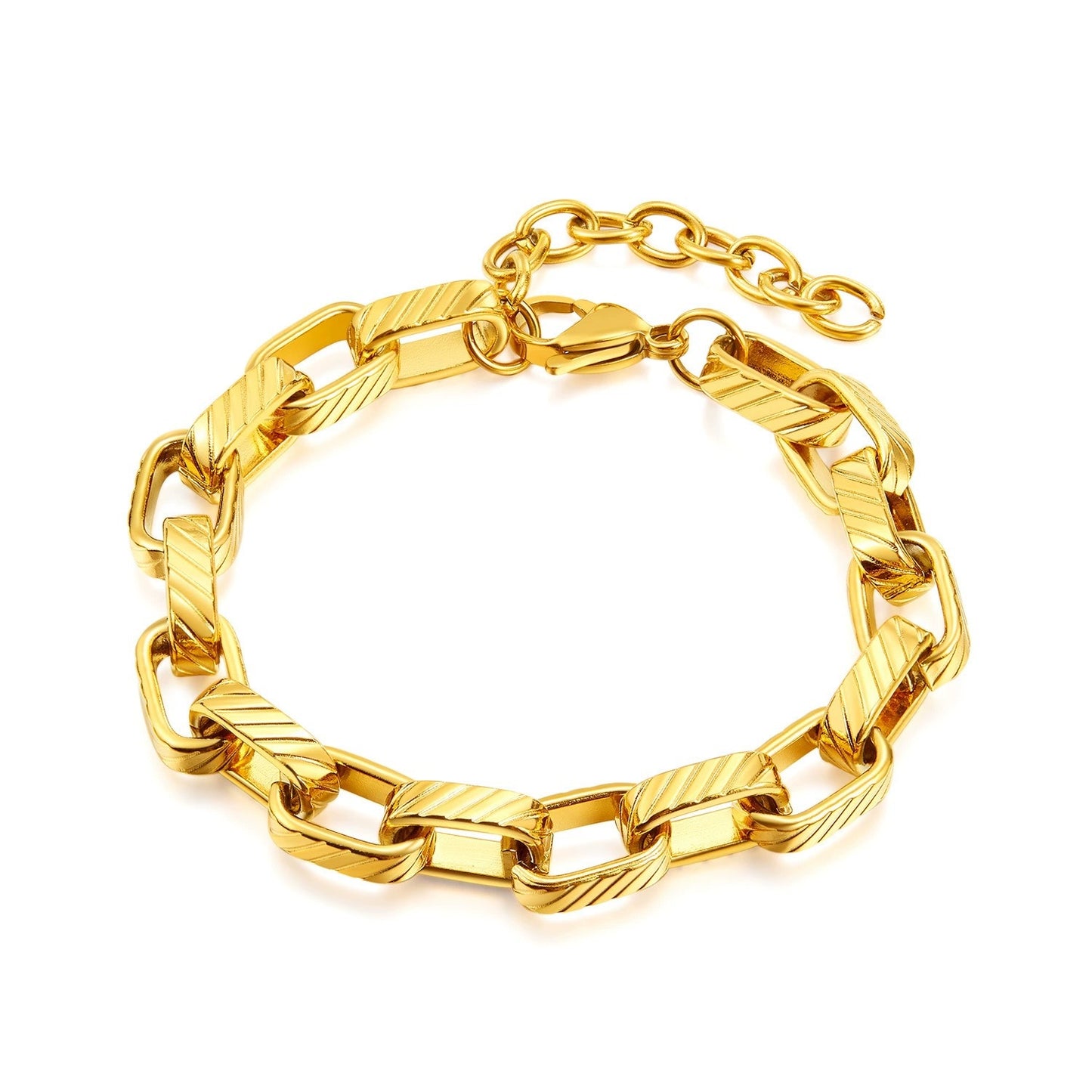 Pulsera unisex de acero titanio en forma de U estilo Hip Hop con acabado galvanizado