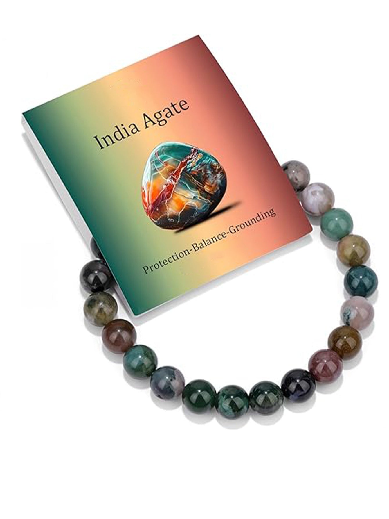 8mm Natural Crystal Beaded Stretch Bracelet Geometric Round Unisex Handmade Jewelry Set
