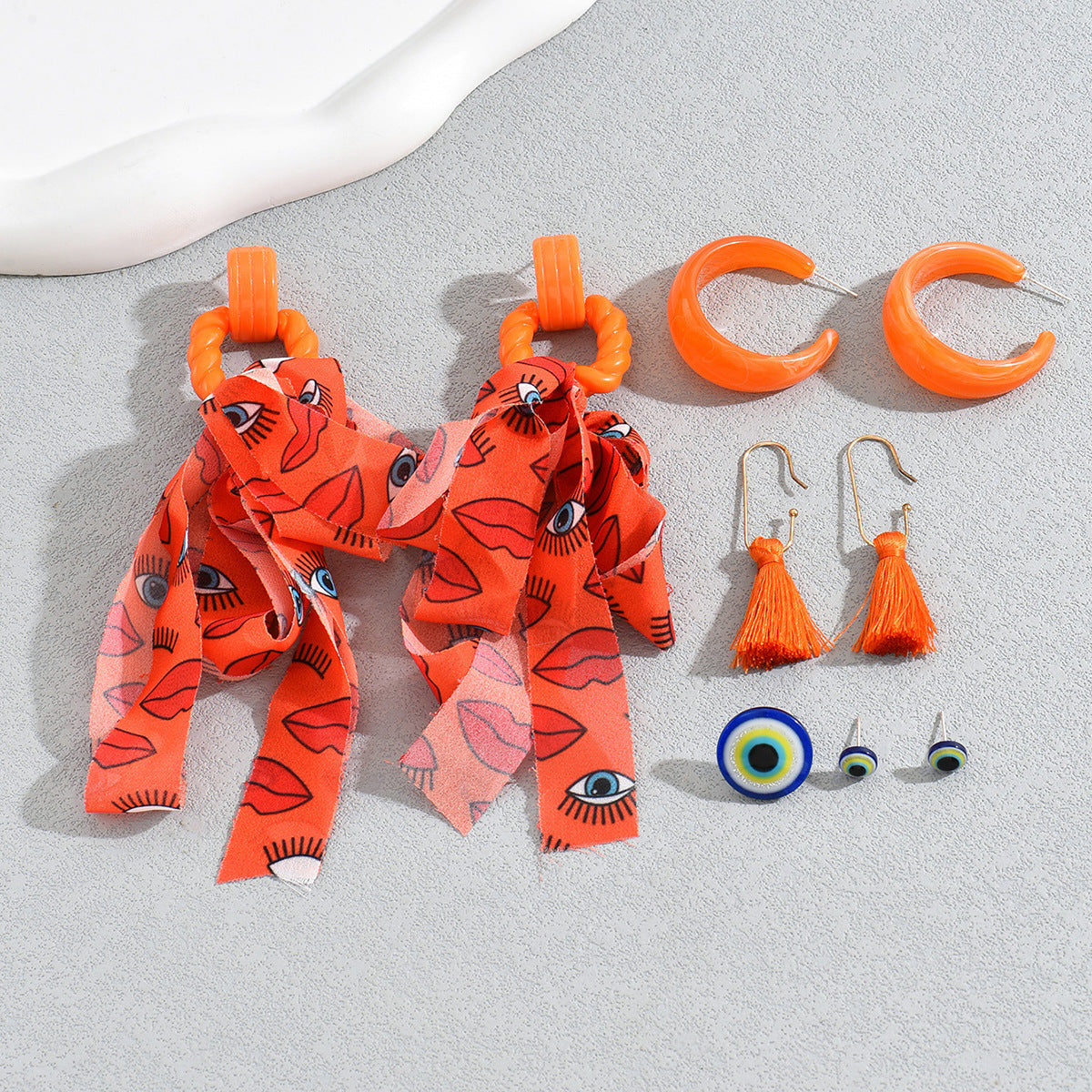 Pendientes de tuerca acrílicos geométricos con diseño largo colgante inspirado en bufanda para mujer, estilo de oficina a la moda