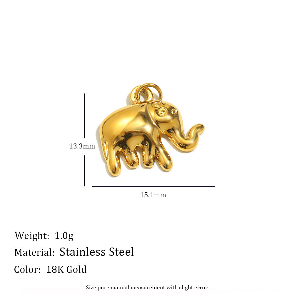 18K Gold Plated Stainless Steel Bow Star Charm Bar for Women