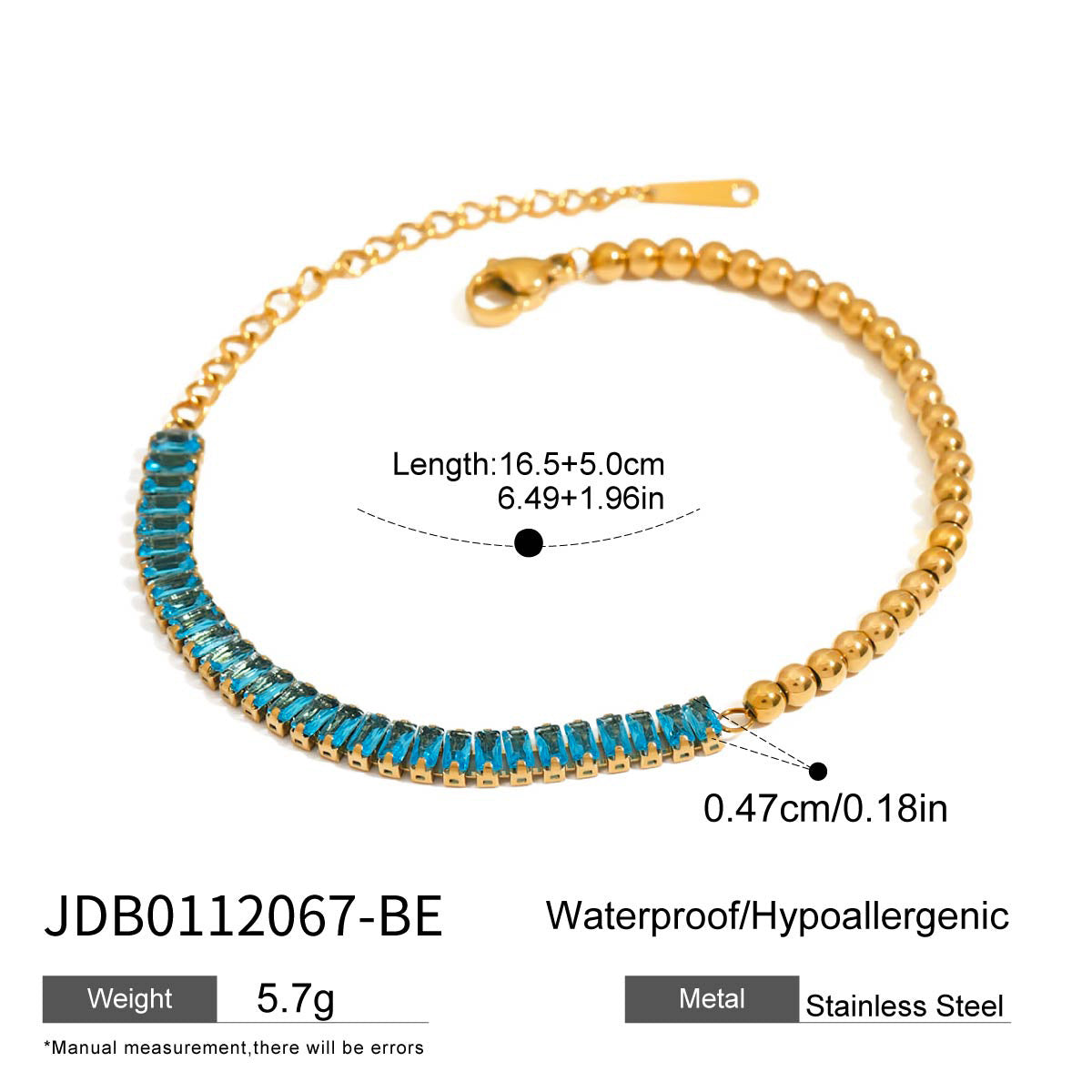 Minimalist Geometric Stainless Steel Tennis Bracelet with Plating Finish for Women Luxury Layering Jewelry