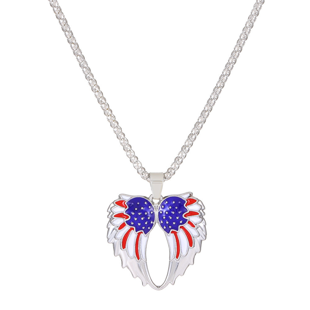 Minimalist Rhinestone Inlaid Star Heart Pendant Alloy Plated Necklace Set for Women