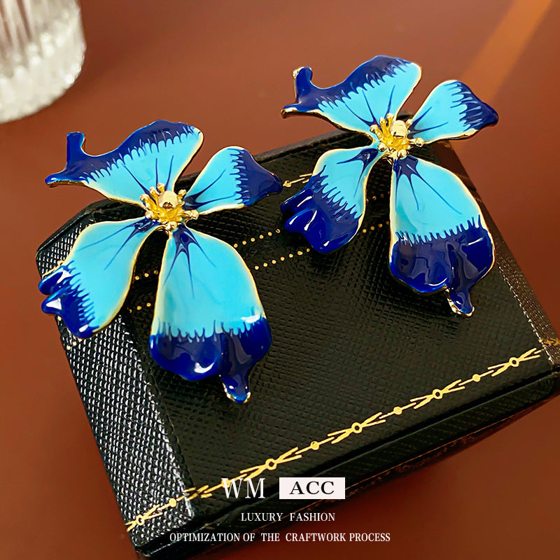 Vintage Floral Earrings with Gold-Plated Alloy Base and Stainless Steel Posts for Women