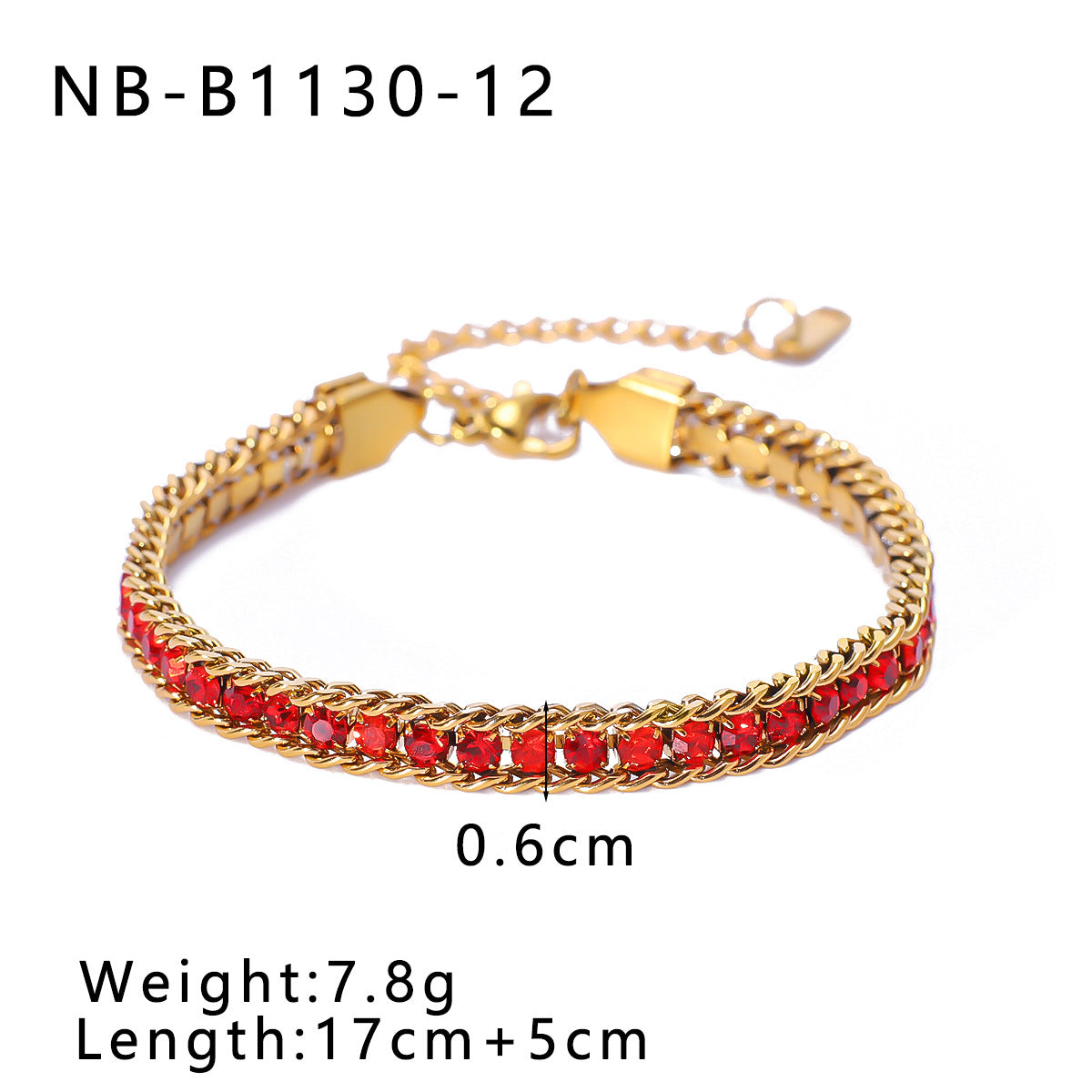 Bohemian Stainless Steel 18K Gold Plated Geometric Bracelet with Colorful Rhinestones Minimalist Women's Jewelry