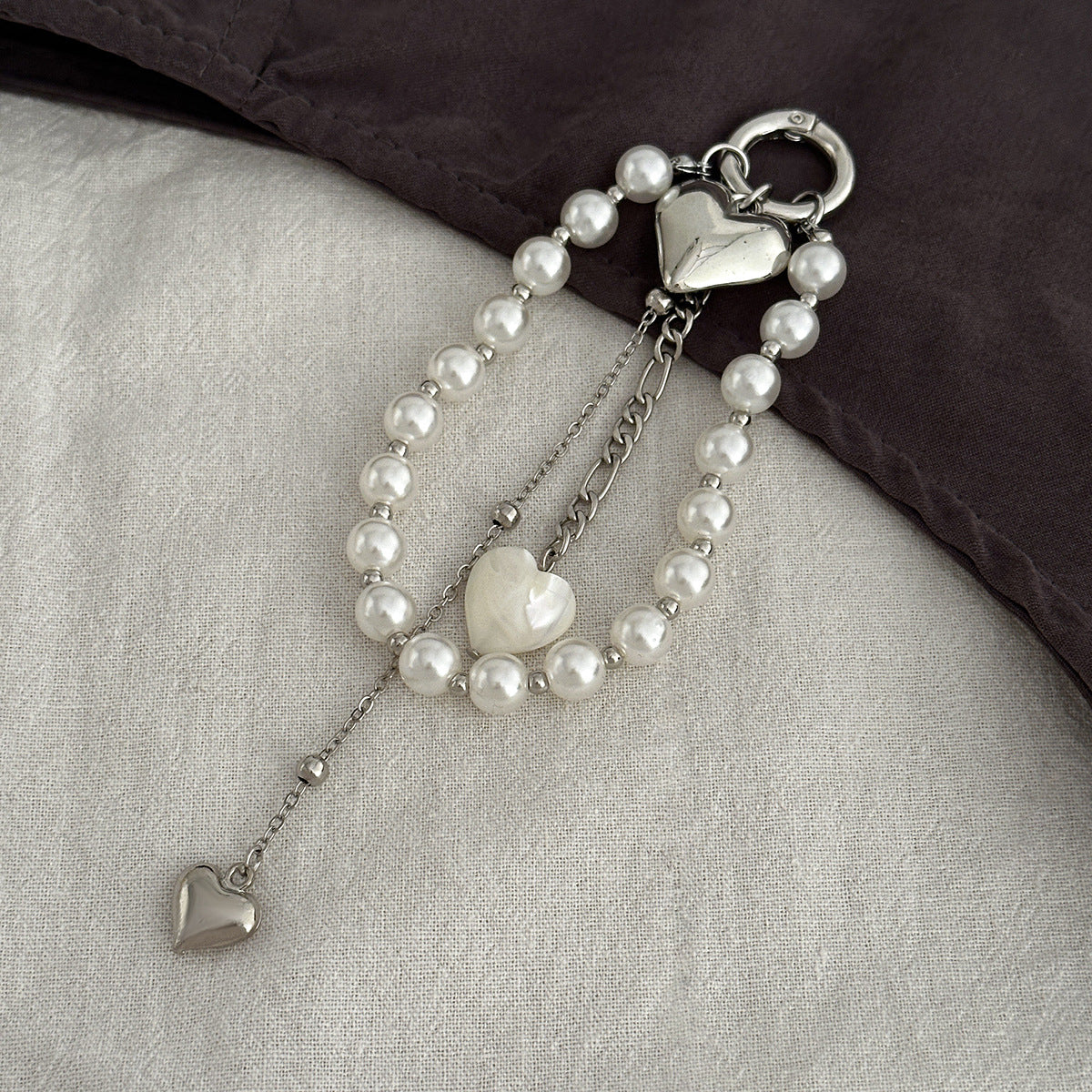 Minimalist Heart Zinc Alloy Plated Keychain Charm