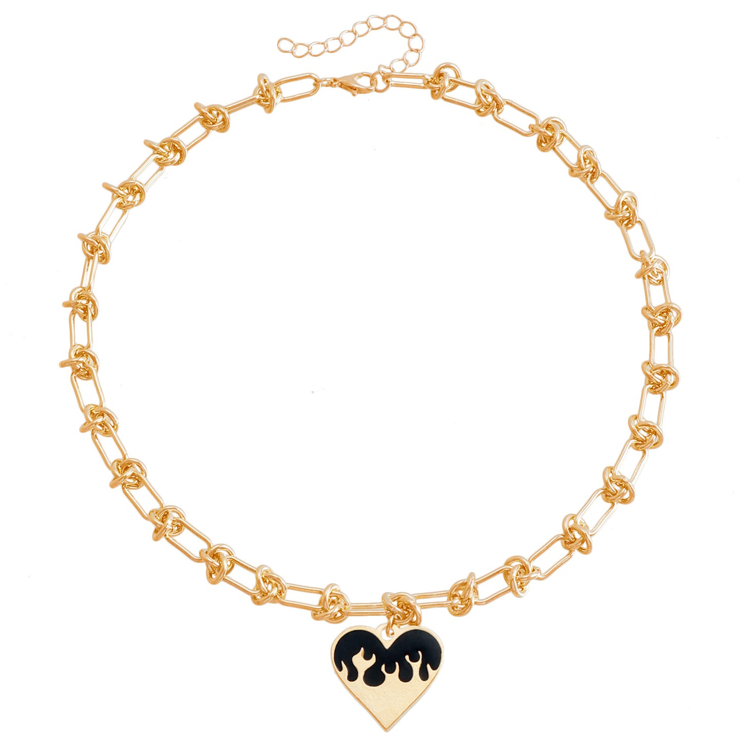 Minimalist Heart-Shaped Electroplated Metal Pendant Necklace for Women with Clavicle Chain Design