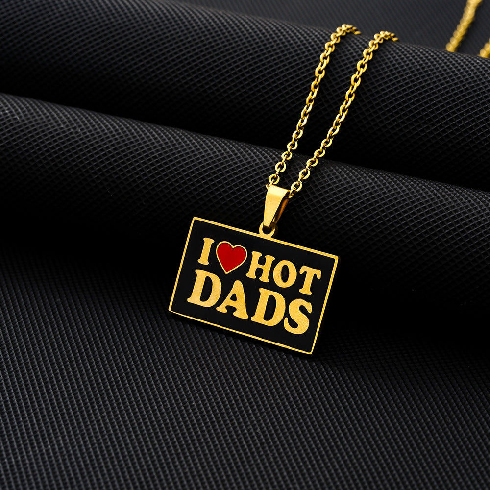 Elegant Geometric Stainless Steel Letter Pendant Necklace with Plated Finish for Men and Women