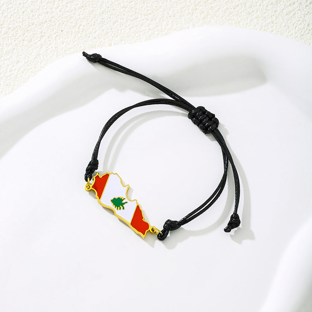 Bracciale con ciondolo placcato in acciaio inossidabile, con geometria etnica, vintage, per coppie unisex