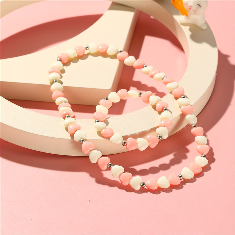 Collar de cadena de serpiente con perlas y flores de dibujos animados, con dije de resina, barra de dijes de bricolaje para niñas