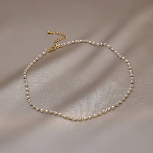 Minimalist French-Style Titanium Steel Clavicle Necklace with Irregular Pendant for Women