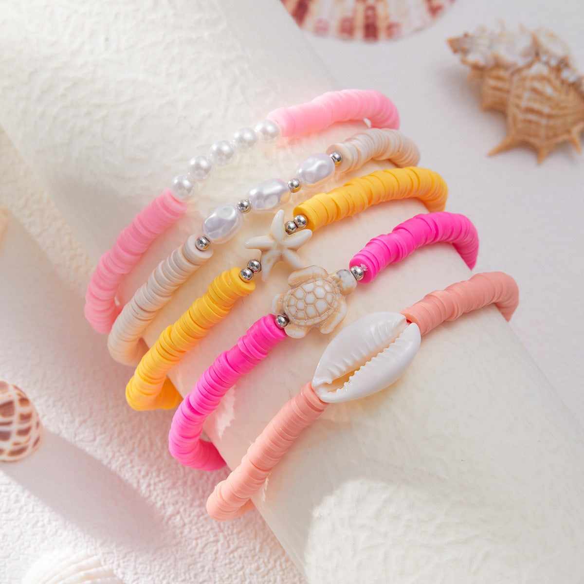 Bohemian Colorful Resin Starfish Shell Anklet for Women
