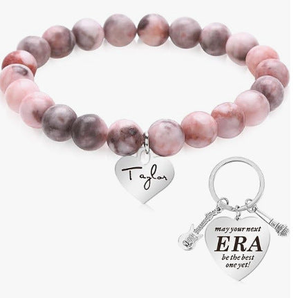 Casual Letter Resin Agate Bracelet Set Leopard Print Unisex Handmade