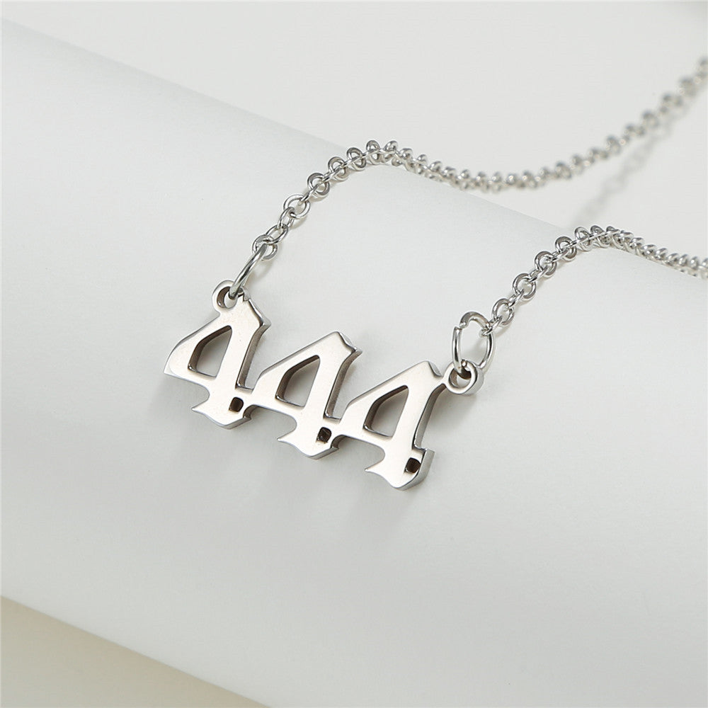 Number Stainless Steel Plated Alloy Pendant Box Chain Necklace