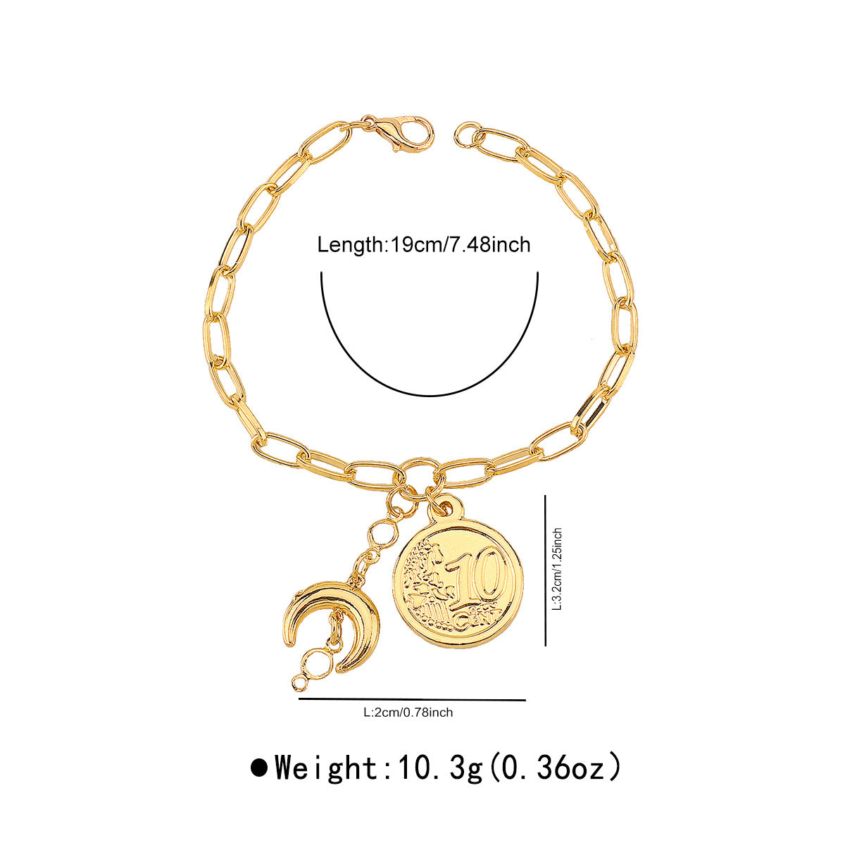 Vacation Style Star-Shaped Geometric Gold-Plated Iron Bracelet for Women