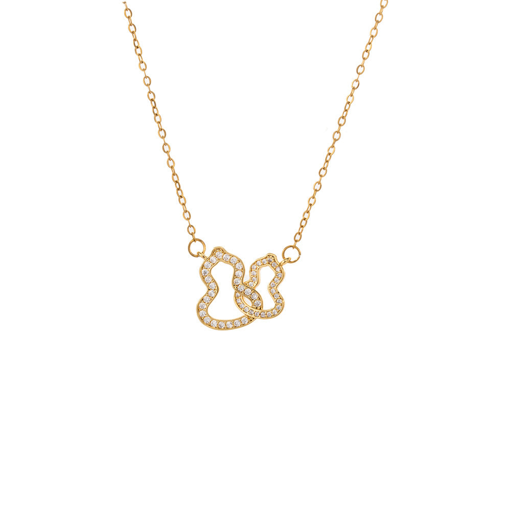 Collana da donna con ciondolo a zucca in zircone placcato oro 18 carati di lusso minimalista