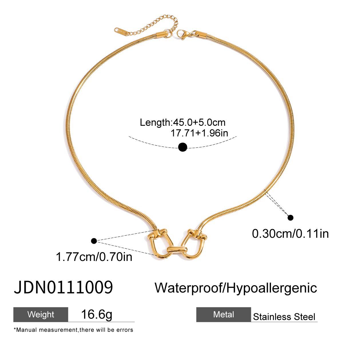 Collar minimalista geométrico de titanio bañado en acero para mujer con delicados detalles lineales y acabado de lujo