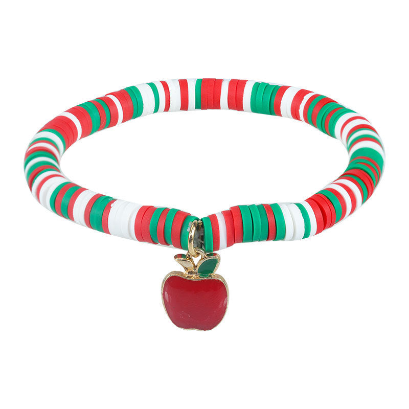 Christmas Letter Alloy Charm Bar Bracelet Unisex DIY Handmade