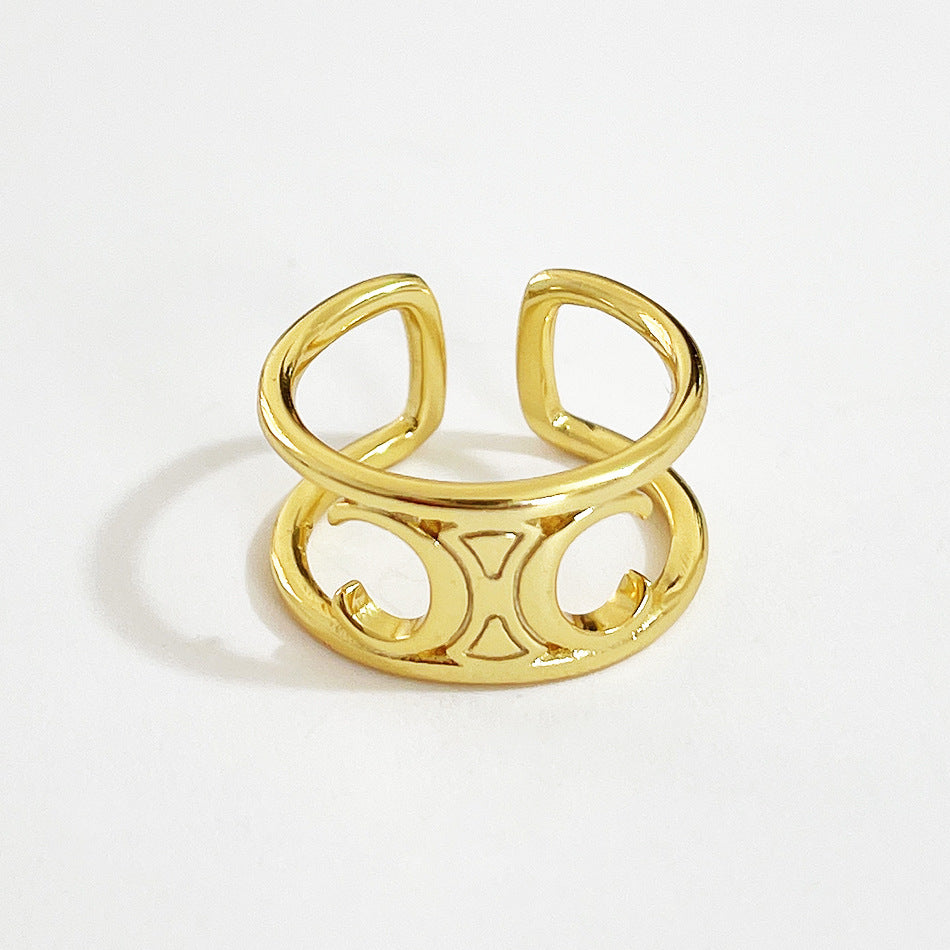 925 Silver Geometric Ring for Women Minimalist Office Chic Fashion Jewelry