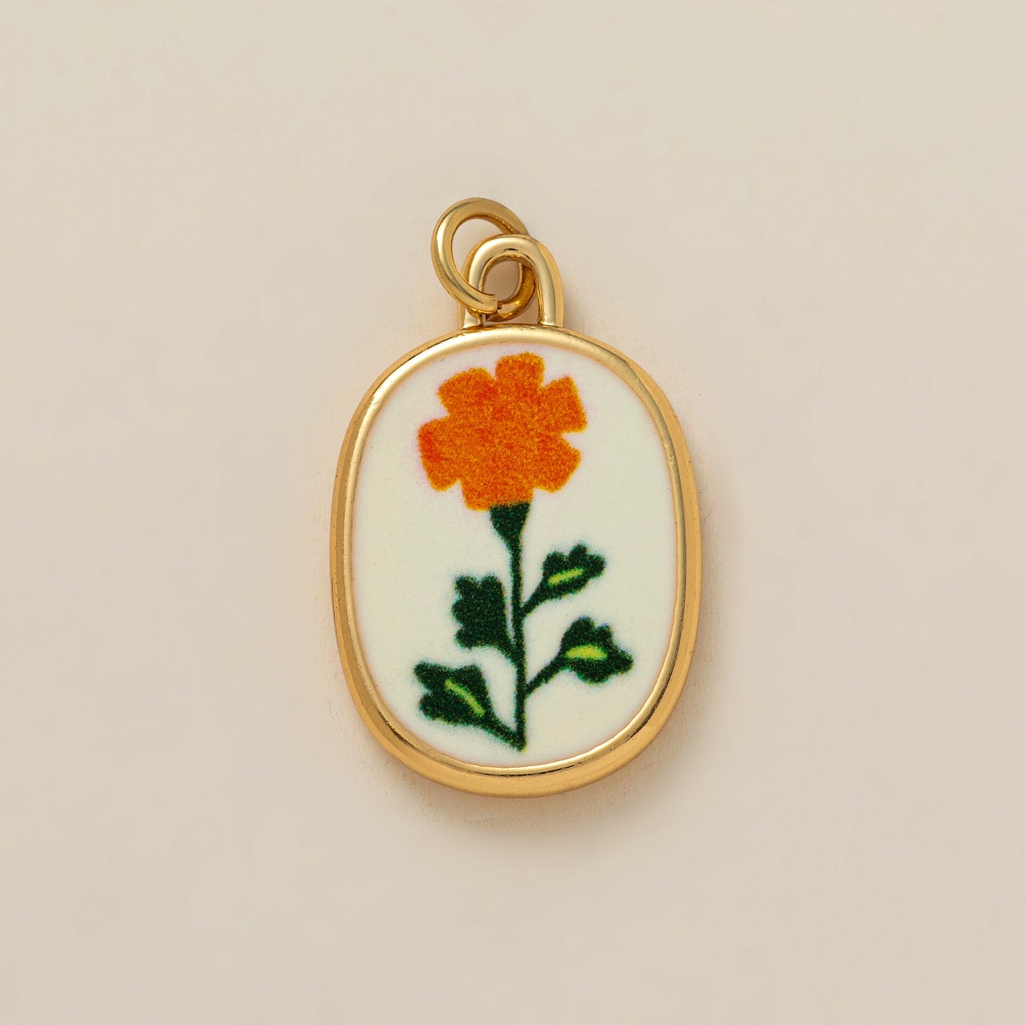 Minimalist Round Floral Brass Plated Shoe Charm Pendant