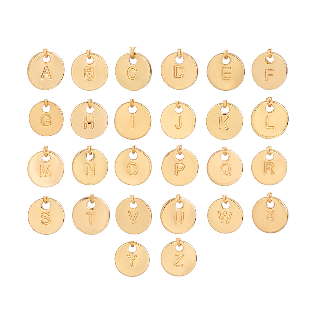 Minimalist Round Letter Pendant Zinc Alloy Plated Necklace Box Chain Women