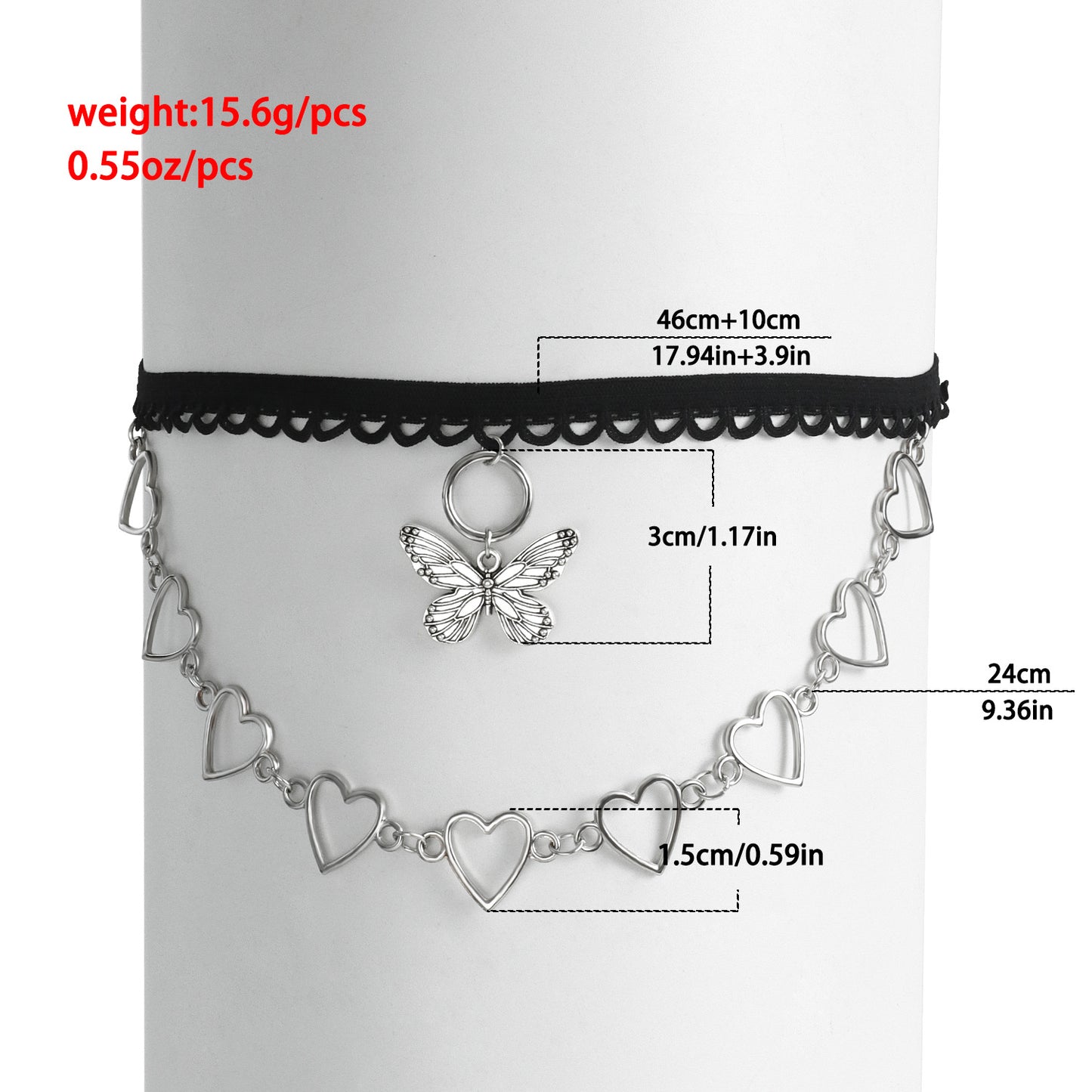 Minimalist Butterfly Hollow Heart Geometric Leg Chain for Women Alloy Summer Beach Accessory