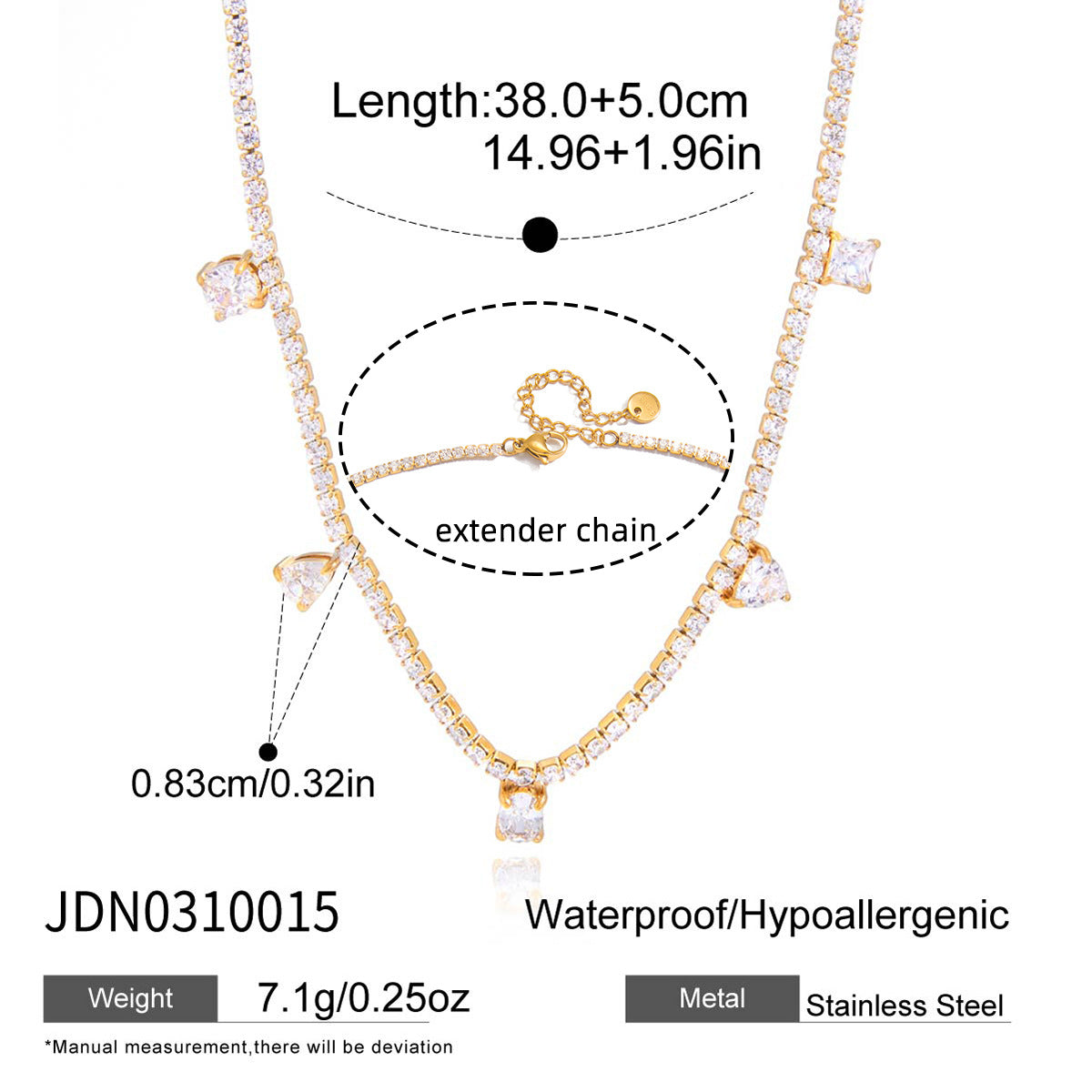 Collana Minimalista Geometrica in Acciaio Titanio con Placcatura in Oro PVD Sottovuoto per Donna, Catena Clavicola in Acciaio Inossidabile