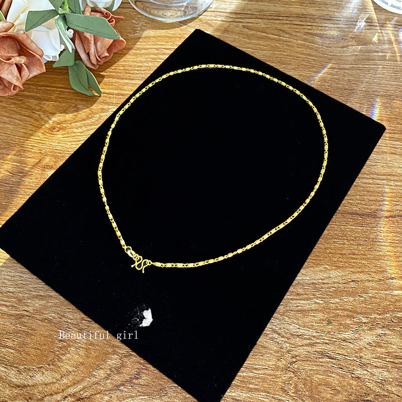 Sporty Casual Gold Plated Titanium Steel Necklace for Unisex