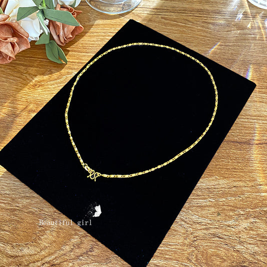 Sporty Casual Gold Plated Titanium Steel Necklace for Unisex