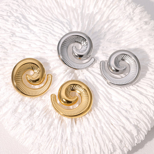 Orecchini da donna minimalisti geometrici vintage in acciaio inossidabile con finitura placcata