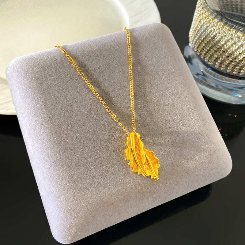 Minimalist Sweet Twisted Square Heart Titanium Steel Plated Necklace with Brass Pendant Bamboo Chain Unisex