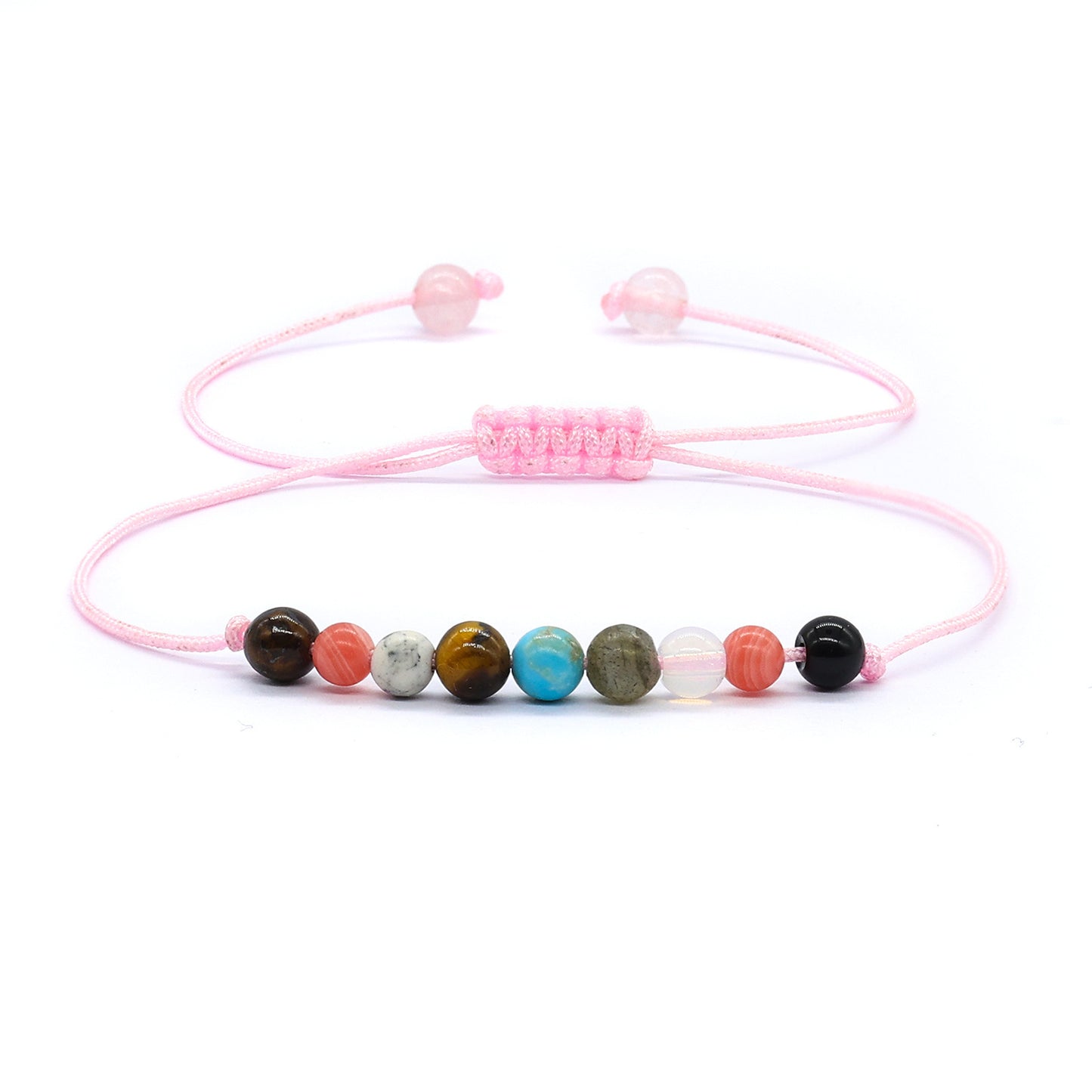 Sweet Geometric Natural Crystal Beaded Bracelet for Women