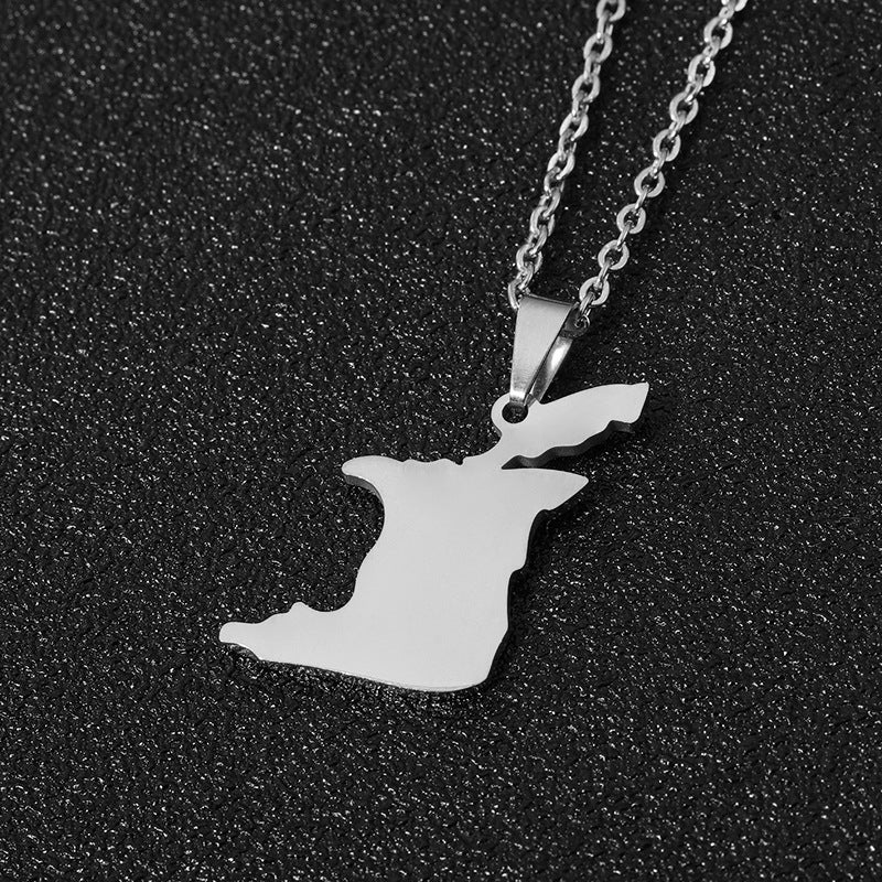 Collar con Colgante Geométrico de Moda de Acero de Titanio con Acabado Esmaltado para Unisex, Estilo Cadena O