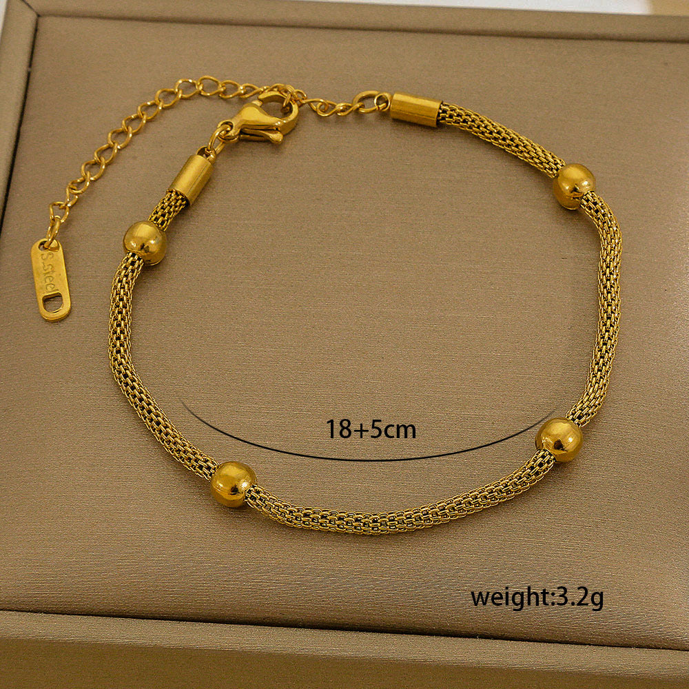 Set di bracciali multistrato minimalisti in acciaio inossidabile con placcatura sottovuoto, da indossare tutti i giorni