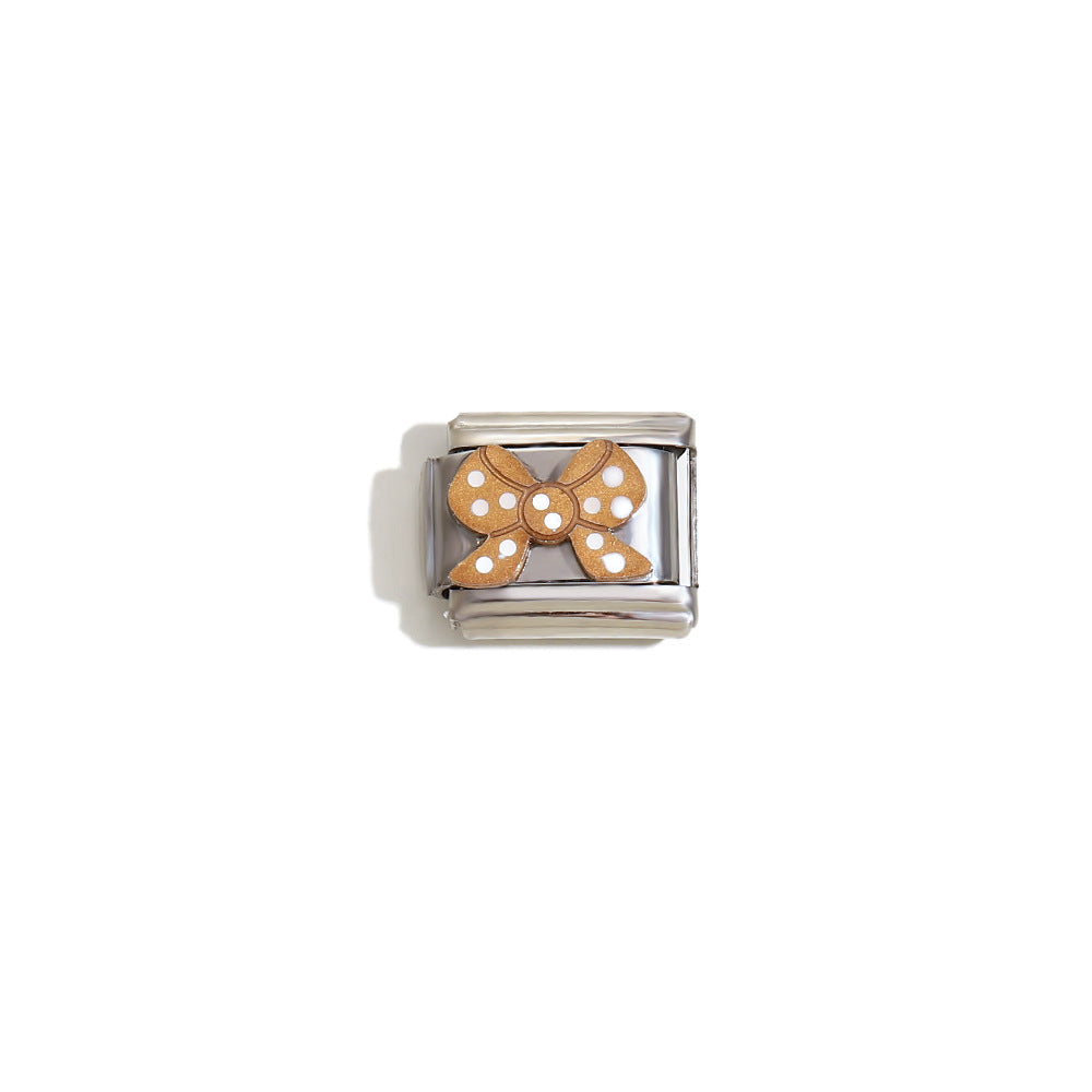 Elegant 18K Gold Plated Drip Oil Square Stainless Steel Charm Bar for Women